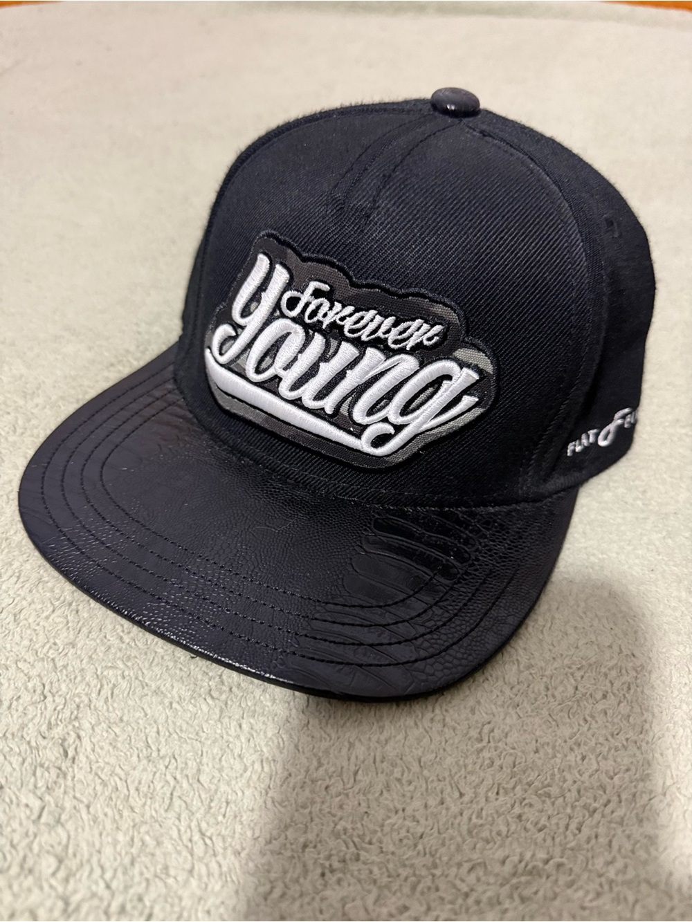 Forever Young Black Snapback Hat
